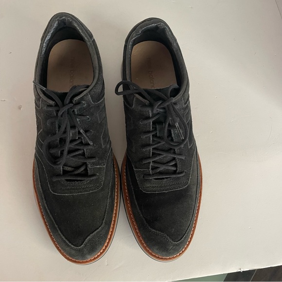 New Balance Classic Mens Suede Leather Oxford Shoes Black Size 10.5 - Picture 7 of 11